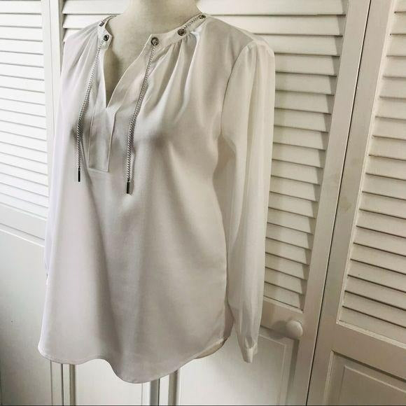 NEW YORK & COMPANY White Long Sleeve Blouse Size S (New with tags)