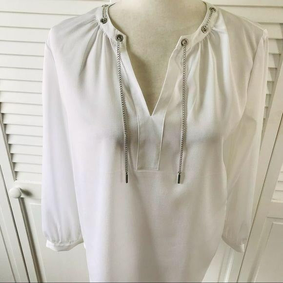 NEW YORK & COMPANY White Long Sleeve Blouse Size S (New with tags)