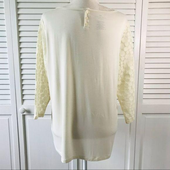 TALBOTS Cream 3/4 Sleeve Blouse Size X