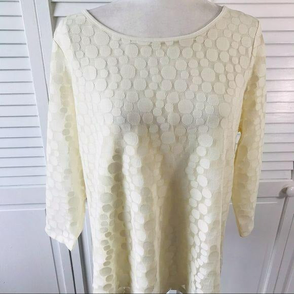 TALBOTS Cream 3/4 Sleeve Blouse Size X