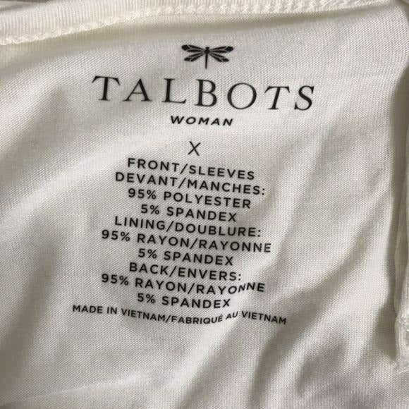 TALBOTS Cream 3/4 Sleeve Blouse Size X