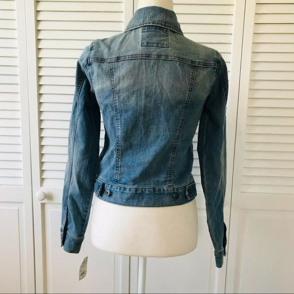MUDD Blue Distressed Jean Jacket Size S (New with tags)